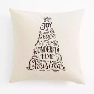 Tree Holiday Pillow Cover 20"x20" by H&M with text tree graphic NWT!
